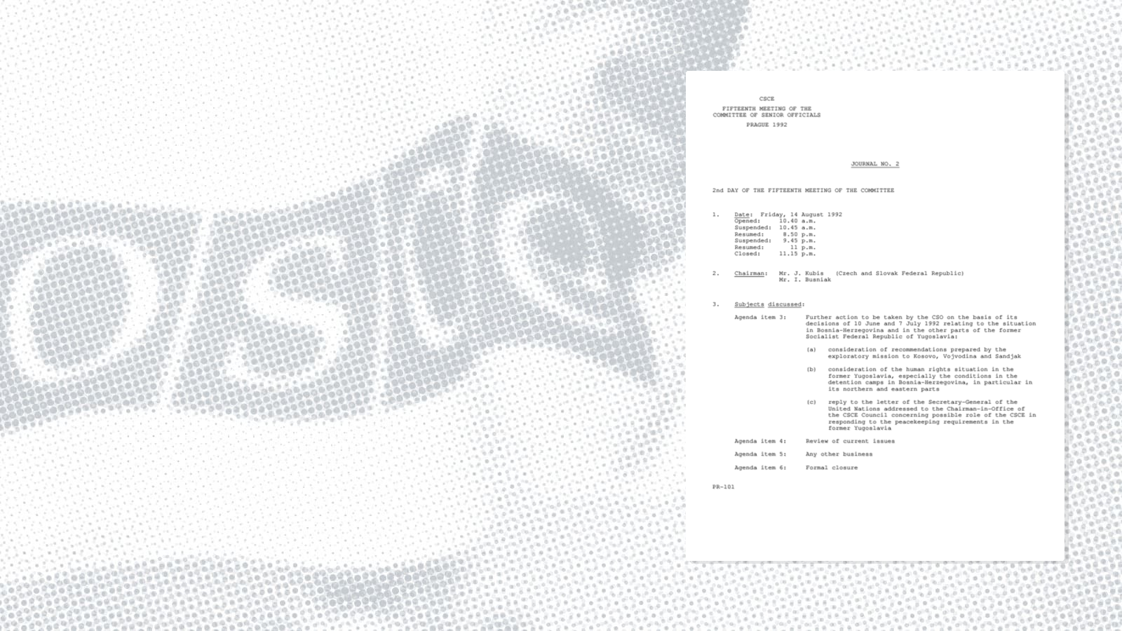 Journal No. 2 of the 15th CSO Meeting, Prague