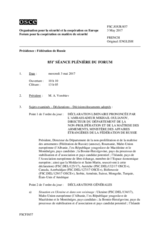 Journal de la 851ème séance plénière du Forum