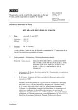 Journal de la 852ème séance plénière du Forum