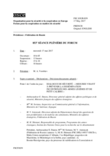 Journal de la 853ème séance plénière du Forum