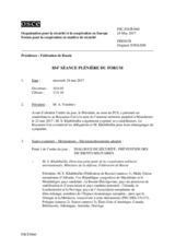 Journal de la 854ème séance plénière du Forum