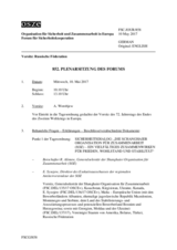 Journal der 852. Plenarsitzung des Forums