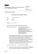 Giornale della 851a Seduta plenaria del Foro di cooperazione per la sicurezza