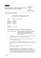 Diario de la 853ª Sesión plenaria del Foro de Cooperación en materia de Seguridad