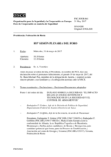 Diario de la 855ª Sesión plenaria del Foro de Cooperación en materia de Seguridad
