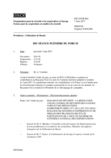 Journal de la 856ème séance plénière du Forum