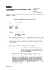 Journal de la 1149ème séance plénière du Conseil