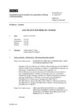 Journal de la 1143ème séance plénière du Conseil