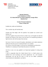 Opening Statement Address by the Chairperson-in-Office of the OSCE, Federal Minister for Europe, Integration and Foreign Affairs of Austria, H.E. Sebastian Kurz