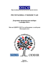 Uzbekistan, Early Presidential Election, 4 December 2016: Final Report