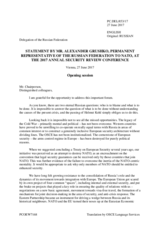 Statement by H.E. Aleksandr Grushko, Ambassador to NATO