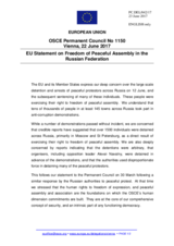 Statement by the Maltese EU Presidency on the freedom of peaceful assembly in the Russian Federation