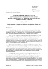 Statement by the Delegation of the Russian Federation on the freedom of peaceful assembly in the Russian Federation