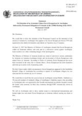 Statement by the Delegation of Armenia on the detention by Azerbaijan of Armenian citizen Mr. Z. Karapetyan