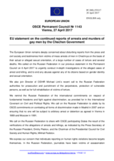 Statement by the Maltese EU Presidency on the continued reports of arrests and murders of homosexual men by the Chechen authorities
