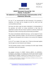 Statement by the Estonian EU Presidency on the 22nd anniversary of the genocide in Srebrenica, Bosnia and Herzegovina