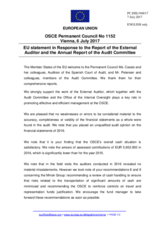 Statement by the Estonian EU Presidency in response to the Financial Report and Financial Statements for the Year Ended 31 December 2016 and the Report of the External Auditor