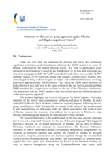 Statement by the Delegation of Ukraine on the Russia’s ongoing aggression against Ukraine and illegal occupation of Crimea