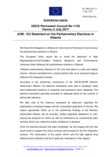 Statement by the Estonian EU Presidency on the parliamentary elections in Albania, held on 25 June 2017