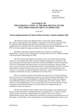 Statement by the Maltese EU Presidency in response to the presentations by Mr. G. Mashkov, Mr. T. Taylor and by Mr. V. Mantels