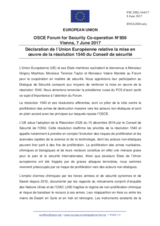Déclaration de l´Union Européenne relative la mise en oeuvre de la résolution 1540 du Conseil de sécurité