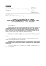 Der Ständige Rat verabschiedete die Unterstützungserklärung für die Sonderbeobachtermission in der Ukraine nach dem tragischen Vorfall am 23. April 2017