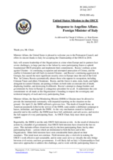 Statement by the Delegation of the United States of America in response to the address by the Minister for Foreign Affairs of Italy, H.E. Angelino Alfano