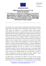 Statement by the Estonian EU Presidency in response to the update by Ambassador Martin Sajdik and by Ambassador Ertugrul Apakan