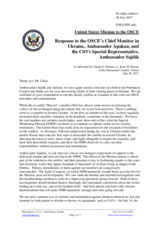 Statement by the Delegation of the United States of America in response to the update by Ambassador Martin Sajdik and by Ambassador Ertugrul Apakan