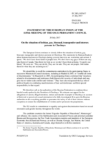 Statement by the Estonian EU Presidency on the situation of LGBTI persons in Chechnya