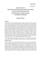 Report of the Personal Representatives of the OSCE Chairperson-in-Office on tolerance and non-discrimination issues on the country visit to Ukraine, 24-27 October 2011