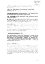 Report of the Personal Representatives of the Chairperson-in-Office on tolerance and non-discrimination issues on the country visit to the United Kingdom of Great Britain and Northern Ireland, 19-20 July 2010