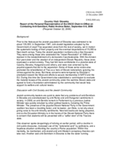 Report of the Personal Representative of the OSCE Chairperson-in-Office on Combating Anti-Semitism, Rabbi Andrew Baker, on the country visit to Slovakia, 6-9 September 2009