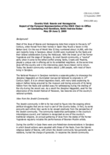 Report of the Personal Representative of the OSCE Chairperson-in-Office on Combating Anti-Semitism, Rabbi Andrew Baker, on the country visit to Bosnia and Herzegovina, 29 May - 3 June 2009