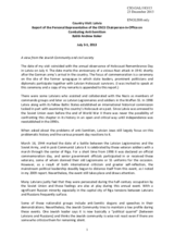 Report of the Personal Representative of the OSCE Chairperson-in-Office on Combating Anti-Semitism, Rabbi Andrew Baker, on the country visit to Latvia, 3-5 July 2013