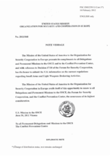 Response by the Delegation of the United States of America to the Small Arms and Light Weapons Questionnaire