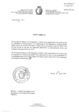 Response by the Delegation of Malta to the Questionnaire on Anti-Personnel Mines and Explosive Remnants of War