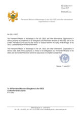 Response by the Delegation of Montenegro to the Questionnaire on Anti-Personnel Mines and Explosive Remnants of War