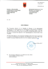 Response by the Delegation of Albania to the Questionnaire on Participating States’ Policy and/or National Practices and Procedures for the Export of Conventional Arms and Related Technology