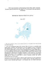 Response by the Delegation of Latvia to the Questionnaire on Participating States’ Policy and/or National Practices and Procedures for the Export of Conventional Arms and Related Technology Response by the Delegation of Latvia to the Questionnaire on Participating States’ Policy and/or National Practices and Procedures for the Export of Conventional Arms and Related Technology