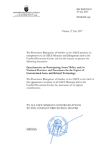 Response by the Delegation of Sweden to the Questionnaire on Participating States’ Policy and/or National Practices and Procedures for the Export of Conventional Arms and Related Technology