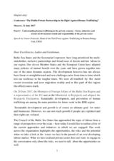 Speech by Vineta Polatside, Head of the Task Force against Trafficking in Human Beings Unit, CBSS 