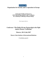 Concluding speech of Ambassador Madina Jarbussynova, Special Representative and Coordinator for Combating Trafficking in Human Beings, OSCE 