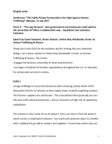 Speech by Samir Goswami, Senior Advisor, United Way Worldwide, Center on Human Trafficking & Slavery