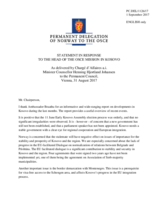 Statement by the Delegation of Norway in response to the report by the Head of the OSCE Mission in Kosovo, Ambassador Jan Braathu