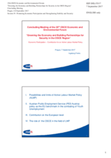 Presentation by  Ms. Friehs, Representative of the Management Board in the European Network of Public Employment Services, AMS – Public Employment Service