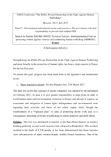 Speech by Pauline Soubie-Ninet, Charge de Mission, Interdepartmental Unit on Combating Violence against Women and Fighting against Trafficking in Human Beings (MIPROF)