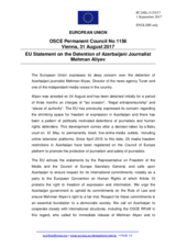 Statement by the Estonian EU Presidency on the freedom of expression in Azerbaijan