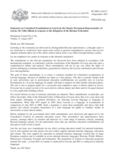 Statement by the Delegation of Latvia in response to the statement by the Delegation of the Russian Federation on the linguistic discrimination in Latvia