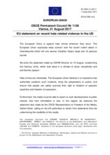 Statement by the Estonian EU Presidency on the recent hate-related violence in the United States of America